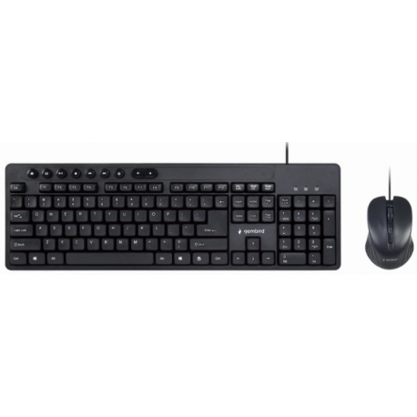 Gembird KBS-UM-04 - Keyboard and mouse set - USB - US - black - 1