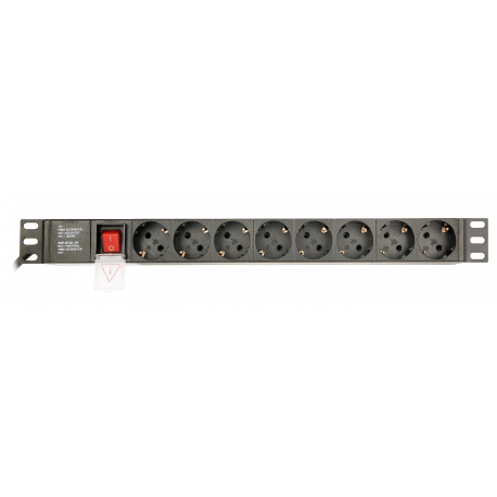 EnerGenie EG-PDU-014 - Power distribution unit (rack-mountable) - AC 250 V - 3680 Watt - output connectors: 8 (8 x power) - 1U - 3 m - 0