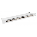 Lanberg PPS7-1024-S - Patch panel - rack mountable - CAT 7 - STP - RJ-45 X 24 - grey, RAL 7035 - 1U - 19"
