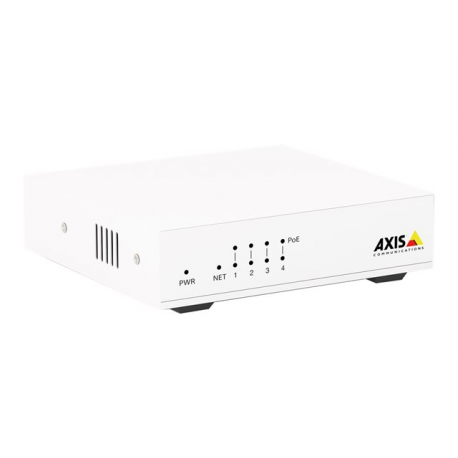 Axis D8004 - Switch - unmanaged - 4 x 10 / 100 (PoE+) + 1 x 10 / 100 - desktop - PoE+ (60 W) - for AXIS M3067-P, P1455-LE, P1455-LE-3 License Plate Verifier Kit - 2