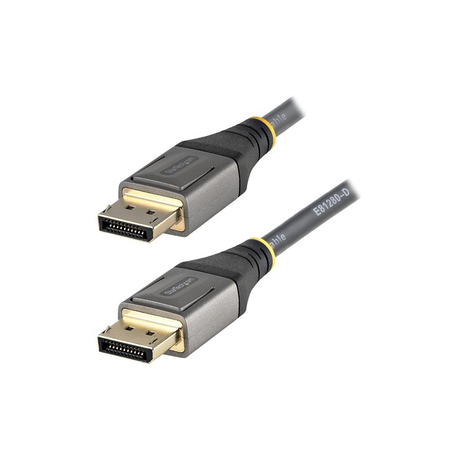 StarTech.com 3ft (1m) VESA Certified DisplayPort 1.4 Cable, 8K 60Hz HDR10, Ultra HD 4K 120Hz DP Video Cable, DisplayPort to DisplayPort Cable, DP Cord for Monitors / Displays, M / M - DP 1.4 Cable with Latches (DP14VMM1M) - DisplayPort cable - DisplayPort (M) to DisplayPort (M) - DisplayPort 1.4 - 1 m - molded, passive, 8K60Hz (7680 x 4320) support, 4K120Hz (3840 x 2160) support - grey, black - 0