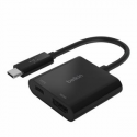 Belkin USB-C to HDMI + Charge Adapter - Adapter - USB-C male to HDMI, USB-C (power only) female - black - 4K support, USB Power Delivery (60W)