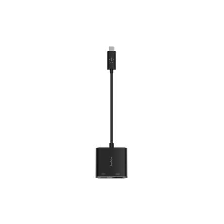 Belkin USB-C to HDMI + Charge Adapter - Adapter - USB-C male to HDMI, USB-C (power only) female - black - 4K support, USB Power Delivery (60W) - 1