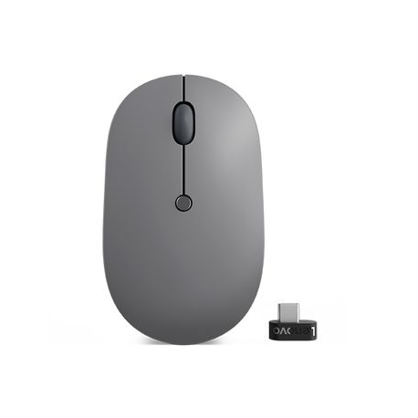 Lenovo Go - Mouse - ergonomic - right and left-handed - blue optical - 5 buttons - wireless - 2.4 GHz - USB-C wireless receiver - storm grey - for ThinkBook 14 G4+ IAP; ThinkPad E14 Gen 4; E15 Gen 4; X1 Carbon Gen 10; ThinkStation P360 - 0