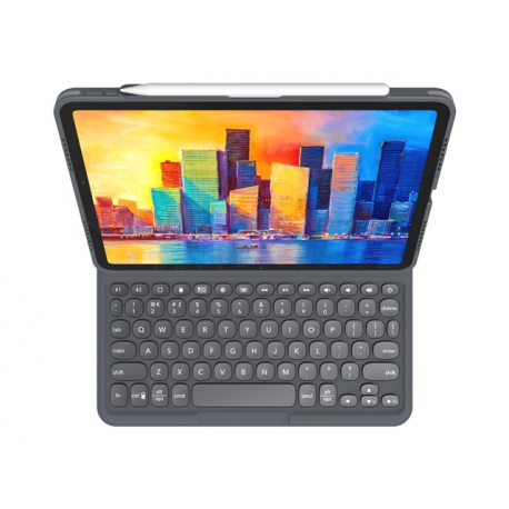 ZAGG Pro Keys - Keyboard and folio case - backlit - Bluetooth - Nordic - black / grey keyboard, black / grey case - for Apple 10.9-inch iPad Air (4th generation) - 10