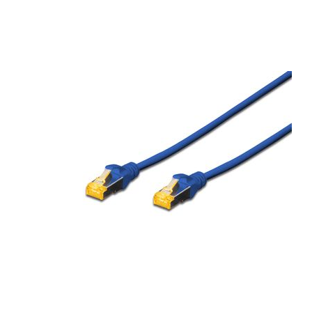 DIGITUS - Patch cable - RJ-45 (M) to RJ-45 (M) - 50 cm - SFTP - CAT 6a - booted, halogen-free, snagless - blue - 0