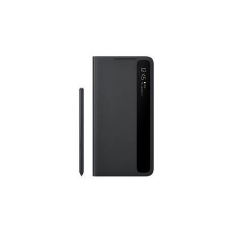 Samsung Smart Clear View Cover EF-ZG99P - Flip cover for mobile phone - black - for Galaxy S21 Ultra 5G - 0