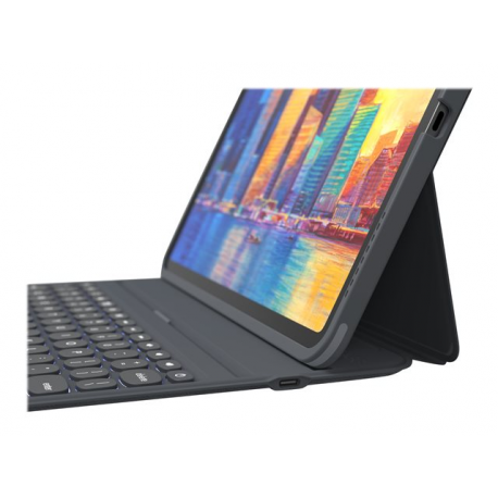 ZAGG Pro Keys - Keyboard and folio case - backlit - Bluetooth - Nordic - black / grey keyboard, black / grey case - for Apple 11-inch iPad Pro (1st generation, 2nd generation, 3rd generation) - 14