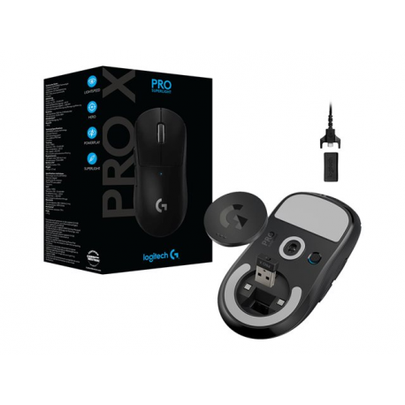 Logitech PRO X SUPERLIGHT Wireless Gaming Mouse - Mouse - optical - 5 buttons - wireless - LIGHTSPEED - Logitech LIGHTSPEED receiver - black - 5