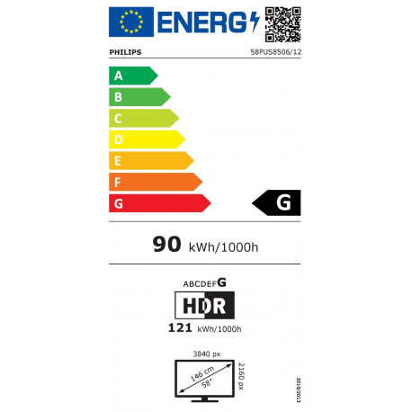 Philips 58PUS8506 - 58" Diagonal Class Performance 8500 Series LED-backlit LCD TV - Smart TV - Android TV - 4K UHD (2160p) 3840 x 2160 - HDR - light silver - 15