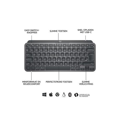 LOGITECH MX Keys Mini Minimalist Wireless Illuminated Keyboard - GRAPHITE - INTNL (US)