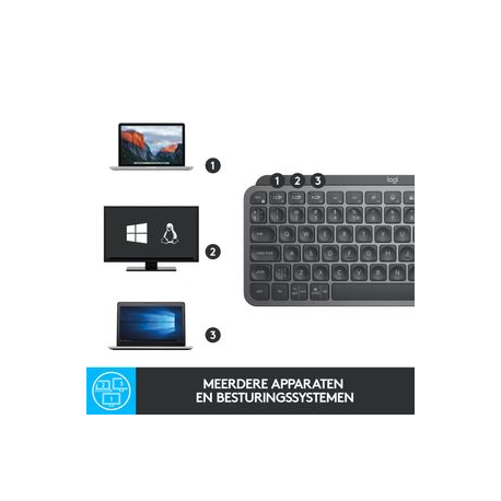 LOGITECH MX Keys Mini Minimalist Wireless Illuminated Keyboard - GRAPHITE - INTNL (US)