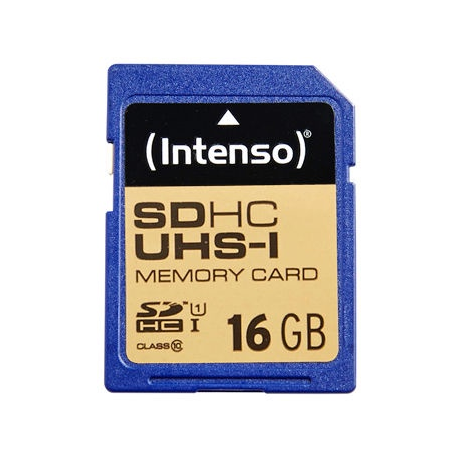 Intenso Premium - Flash memory card - 16 GB - UHS Class 1  /  Class10 - SDHC UHS-I - 0
