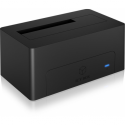 RaidSonic ICY BOX IB-1121-C31 - HDD docking station with front blue led, fanless - bays: 1 - 2.5"  /  3.5" shared - SATA 6Gb / s - 600 MBps - USB 3.1 (Gen 2) - anthracite black