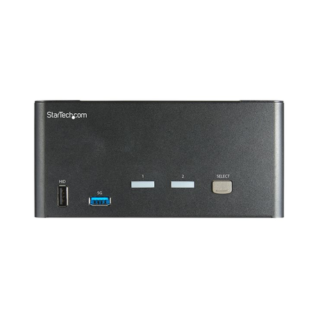 StarTech.com 2 Port Triple Monitor DisplayPort KVM Switch, 4K 60Hz UHD HDR, Desktop 4K DP 1.2 KVM with 2 Port USB 3.0 Hub (5Gbps) & 4x USB 2.0 HID Ports, Audio, Hotkey Switching, TAA - Keyboard/Video/Mouse Switch (SV231TDPU34K) - KVM / audio switch - 2 x KVM / audio - desktop - TAA Compliant - 0