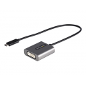 StarTech.com USB C to DVI Adapter, 1920x1200p, USB-C to DVI-D Adapter, USB Type C to DVI Monitor, Video Converter, Thunderbolt 3 Compatible, USB-C to DVI Dongle, 12" Long Attached Cable - USB C Display Adapter (CDP2DVIEC) - Adapter - single link - USB-C (M) to DVI-I (F) - Thunderbolt 3 - 38 cm - 1200p support - black - for P / N: DVIIDMM10, DVIIDMM15, DVIIDMM20, DVIIDMM6
