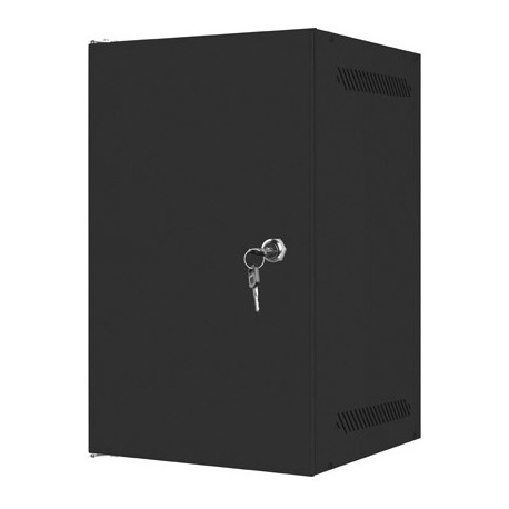 Lanberg - Rack cabinet - wall mountable - black, RAL 9004 - 9U - 10" - 2