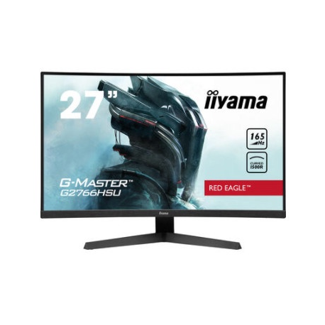 iiyama G-MASTER Red Eagle G2766HSU-B1 - LED monitor - curved - 27" - 1920 x 1080 Full HD (1080p) @ 165 Hz - VA - 250 cd / m² - 3000:1 - 1 ms - 2xHDMI, DisplayPort - speakers - matte black - 0