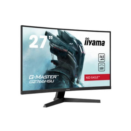 iiyama G-MASTER Red Eagle G2766HSU-B1 - LED monitor - curved - 27" - 1920 x 1080 Full HD (1080p) @ 165 Hz - VA - 250 cd / m² - 3000:1 - 1 ms - 2xHDMI, DisplayPort - speakers - matte black - 1