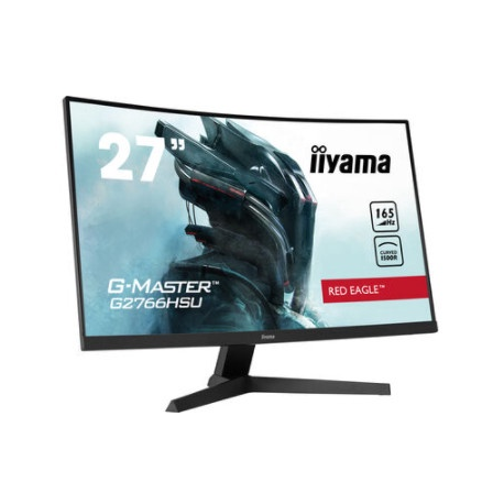 iiyama G-MASTER Red Eagle G2766HSU-B1 - LED monitor - curved - 27" - 1920 x 1080 Full HD (1080p) @ 165 Hz - VA - 250 cd / m² - 3000:1 - 1 ms - 2xHDMI, DisplayPort - speakers - matte black - 2