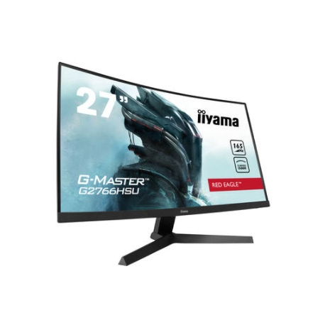 iiyama G-MASTER Red Eagle G2766HSU-B1 - LED monitor - curved - 27" - 1920 x 1080 Full HD (1080p) @ 165 Hz - VA - 250 cd / m² - 3000:1 - 1 ms - 2xHDMI, DisplayPort - speakers - matte black - 3