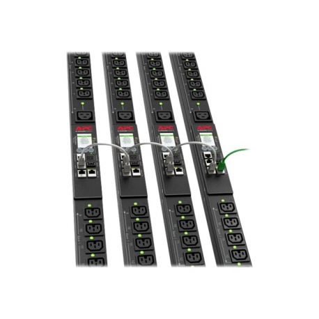 APC NetShelter 9000 Series Switched Rack PDU APDU9961 - Power distribution unit (rack-mountable) - AC 200 / 208 V - 5.7 kW - 5700 VA - 3-phase 5 Wire - USB, Ethernet 10 / 100 / 1000 - input: NEMA L21-20P - output connectors: 24 (21 x IEC 60320 C13 / C15, 3 x IEC 60320 C19 / C21) - 0U - 1.83 m - black - for P / N: SMX1000C, SMX2200HV, SMX2200RMLVUS, SMX3000HVNC, SMX3000LVUS, SRT5KRMXLTUS - 6