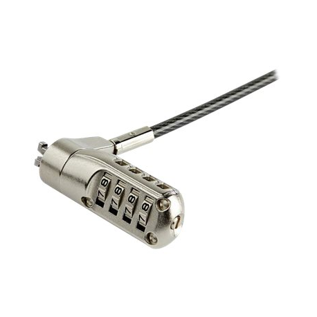 StarTech.com 6.5' (2m) Laptop Cable Lock, Nano Slot Compatible 4 Digit Combination Security Cable Lock, Serialized Anti-Theft Vinyl Coated Steel Cable Lock for Nano Slot Computer / Device - Nano Slot Laptop Lock (LTLOCKNANO) - Compatible with Kensington - security cable lock - 2 m - 3