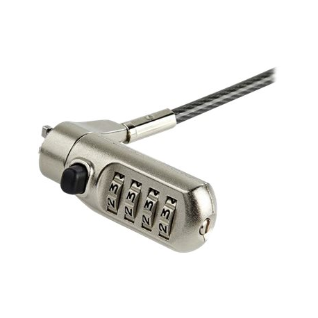 StarTech.com 6.5' (2m) Laptop Cable Lock, Nano Slot Compatible 4 Digit Combination Security Cable Lock, Serialized Anti-Theft Vinyl Coated Steel Cable Lock for Nano Slot Computer / Device - Nano Slot Laptop Lock (LTLOCKNANO) - Compatible with Kensington - security cable lock - 2 m - 6