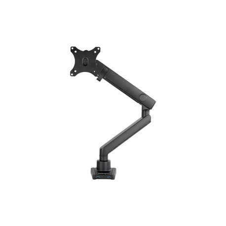StarTech.com Desk Mount Monitor Arm with 2x USB 3.0 ports, Slim Full Motion Adjustable Single Monitor VESA Mount up to 17.6lbs (8kg) Display, Ergonomic Articulating Arm, Desk Clamp / Grommet - One-touch Adjustment (ARMSLIM2USB3) - Mounting kit (articulating arm, desk clamp mount, grommet clamp) - for LCD display / curved LCD display (Slim Full-motion) - heavy duty aluminium - black - screen size: 17"-34" - desk-mountable - 0