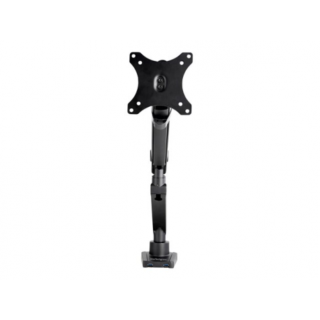 StarTech.com Desk Mount Monitor Arm with 2x USB 3.0 ports, Slim Full Motion Adjustable Single Monitor VESA Mount up to 17.6lbs (8kg) Display, Ergonomic Articulating Arm, Desk Clamp / Grommet - One-touch Adjustment (ARMSLIM2USB3) - Mounting kit (articulating arm, desk clamp mount, grommet clamp) - for LCD display / curved LCD display (Slim Full-motion) - heavy duty aluminium - black - screen size: 17"-34" - desk-mountable - 2