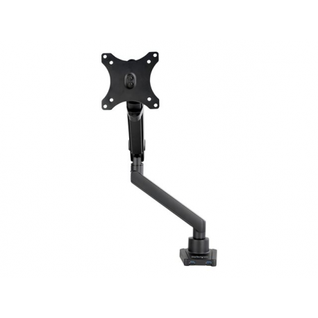 StarTech.com Desk Mount Monitor Arm with 2x USB 3.0 ports, Slim Full Motion Adjustable Single Monitor VESA Mount up to 17.6lbs (8kg) Display, Ergonomic Articulating Arm, Desk Clamp / Grommet - One-touch Adjustment (ARMSLIM2USB3) - Mounting kit (articulating arm, desk clamp mount, grommet clamp) - for LCD display / curved LCD display (Slim Full-motion) - heavy duty aluminium - black - screen size: 17"-34" - desk-mountable - 3