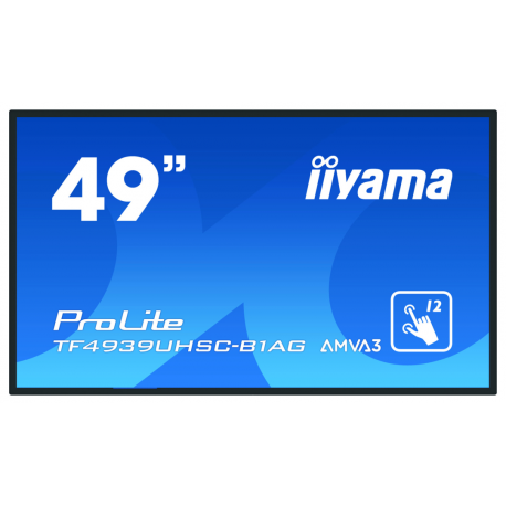 iiyama ProLite TF4939UHSC-B1AG - 49" Diagonal Class LED-backlit LCD display - interactive digital signage - with touchscreen (multi touch) - 4K UHD (2160p) 3840 x 2160 - matte black - 0