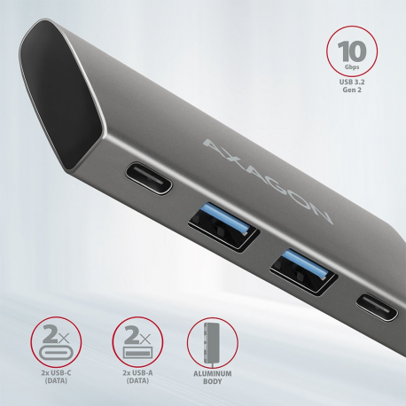 AXAGON HMC-4G2 SPEEDSTER 4 - Hub - 4 x USB 3.2 Gen 2 - desktop - 3