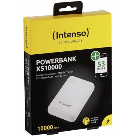 Intenso Powerbank XS10000 - Power bank - 10000 mAh - 3.1 A (USB, USB-C) - white - 3