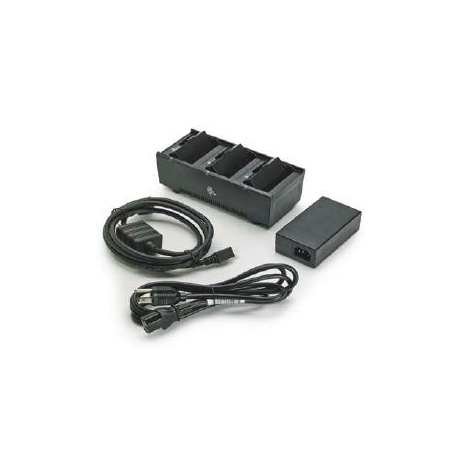 Zebra 3-Slot Battery Charger - Printer battery charging cradle - output connectors: 3 - United Kingdom - for ZQ300 Series - 0
