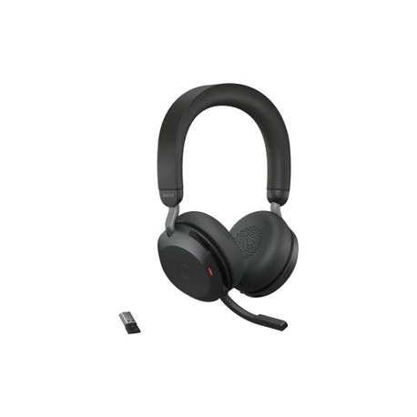 Jabra Evolve2 75 - Headset - on-ear - Bluetooth - wireless, wired - active noise cancelling - USB-A - noise isolating - black - Optimised for UC - 3