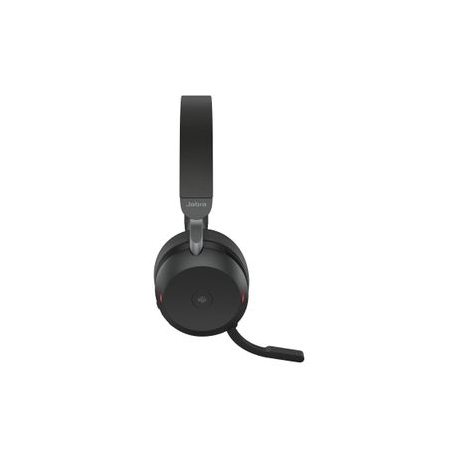 Jabra Evolve2 75 - Headset - on-ear - Bluetooth - wireless, wired - active noise cancelling - USB-C - noise isolating - black - Certified for Microsoft Teams - 1