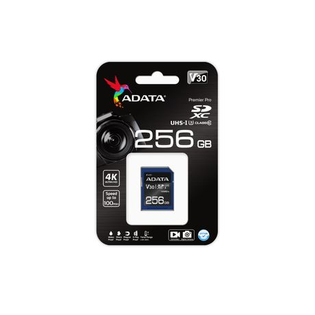 ADATA Premier Pro - Flash memory card - 256 GB - Video Class V30 / UHS-I U3 / Class10 - SDXC UHS-I - 1