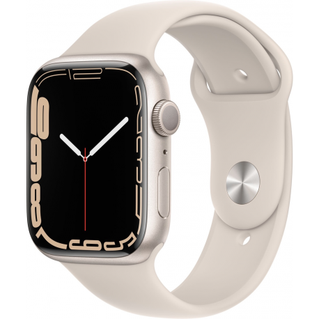 Apple Watch Series 7 GPS, 45mm Starlight Aluminium Case with Starlight Sport Band - Regular
