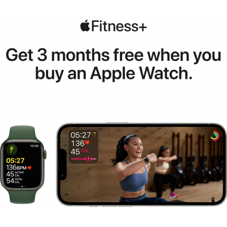 Apple Watch Series 7 GPS, 45mm Starlight Aluminium Case with Starlight Sport Band - Regular