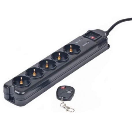 GEMBIRD 5 surge protector with remote control VDE-approved german plug power cord 1.8m