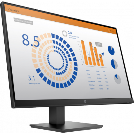 HP P27q G4 - P-Series - LED monitor - 27" - 2560 x 1440 QHD @ 60 Hz - IPS - 250 cd / m² - 1000:1 - 5 ms - HDMI, VGA - black - for HP 250 G9; Elite 800 G9; EliteBook 745 G5, 830 G6; Pro 260 G9, 290 G9; ZBook Firefly 14 G9 - 2