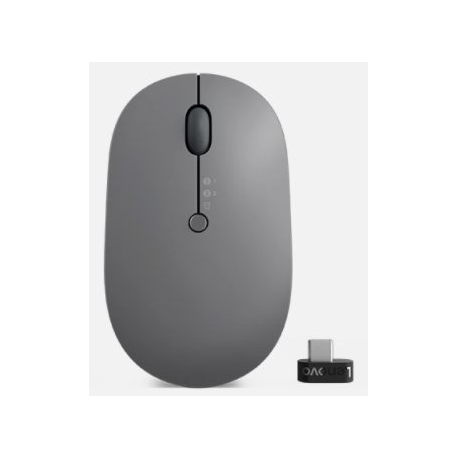 Lenovo Go Multi-device - Mouse - blue optical - 3 buttons - wireless - 2.4 GHz, Bluetooth 5.0 - USB-C wireless receiver - storm grey - for ThinkCentre M70q Gen 2; ThinkPad E14 Gen 4; E15 Gen 4; X1 Carbon Gen 10; ThinkStation P360 - 0