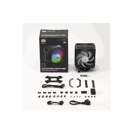 Cooler Master MASTERAIR MA612 STEALTH ARGB Black, 112.2 x 129 x 158 mm