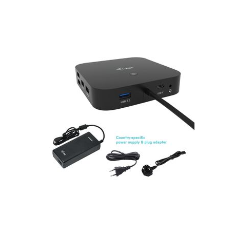 i-Tec - Docking station - USB-C 3.1 Gen 2  /  Thunderbolt 3 - HDMI, DP - GigE - 112 Watt - with i-Tec Universal Charger 112 W - Europe - 3