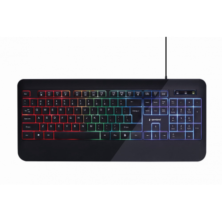 Gembird KB-UML-03 - Keyboard - backlit - USB - QWERTY - US - black - colour box - 0
