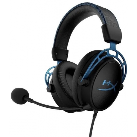 HyperX Cloud Alpha S - Headset - full size - wired - 3.5 mm jack - black, blue - for Sony PlayStation 4, Sony PlayStation 5 - 0