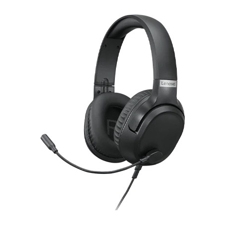 Lenovo H100 - Headset - on-ear - wired - 3.5 mm jack - black - for IdeaCentre 5 14; IdeaCentre AIO 3 24; 3 27; IdeaCentre Gaming 5 17; ThinkBook 14 G4+ IAP - 1