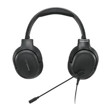 Lenovo H100 - Headset - on-ear - wired - 3.5 mm jack - black - for IdeaCentre 5 14; IdeaCentre AIO 3 24; 3 27; IdeaCentre Gaming 5 17; ThinkBook 14 G4+ IAP - 3