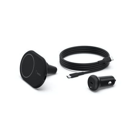 Belkin BOOST CHARGE - Car wireless charging holder + car power adapter - 10 Watt - black - for Apple iPhone 12, 12 mini, 12 Pro, 12 Pro Max, 13, 13 mini, 13 Pro, 13 Pro Max - 1
